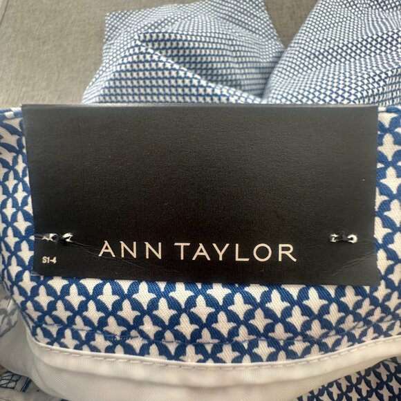 NEW! Ann Taylor Devin Fit Shorts Size 4 Blue & White $59 Cotton Blend Bermuda - Picture 5 of 14